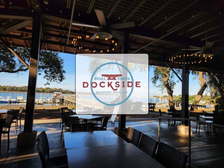 Skull Creek Dockside waterfront bar and patio view