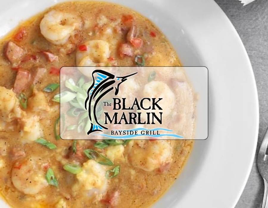 Black Marlin shrimp and grits on hilton head