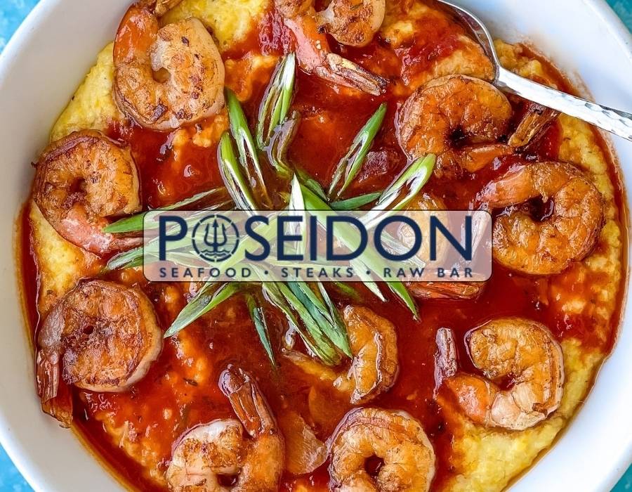 Poseidon shrimp and grits on hilton head